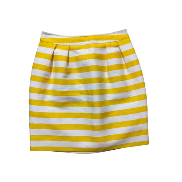 Kate Spade Women's Barry Yellow White Striped Mini Skirt Size 0 - Picture 2 of 10